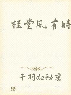 桂堂风有时封面