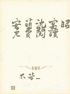 安萌沈宴昭小说免费阅读封面