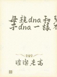 母亲dna和儿子dna一样不