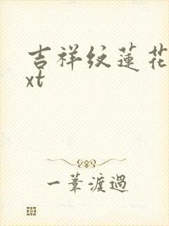 吉祥纹莲花楼txt封面