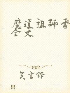 魔道祖师香炉篇全文封面