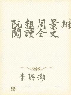 阮想周景维免费阅读全文