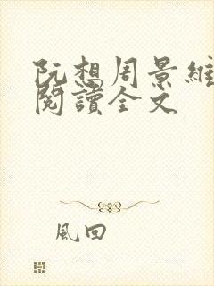 阮想周景维免费阅读全文