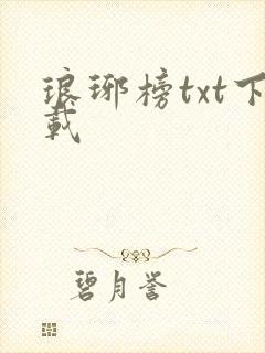 琅琊榜txt下载