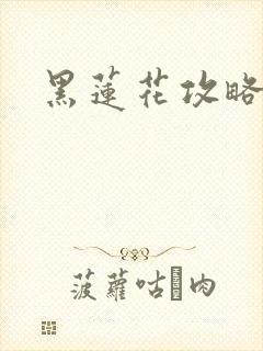 黑莲花攻略手册封面
