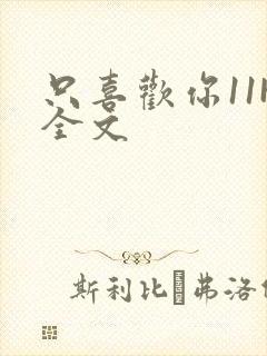 只喜欢你11H全文