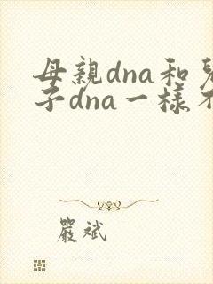 母亲dna和儿子dna一样不