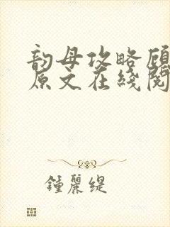 韵母攻略顾小暖原文在线阅读封面