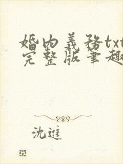 婚内义务txt完整版笔趣阁
