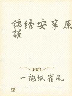 锦绣安宁原著小说封面