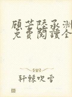 顾芒陆承洲小说免费阅读全文免费阅读下载封面