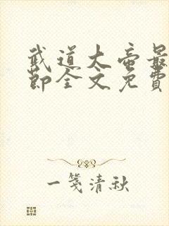 武道大帝最新章节全文免费阅读