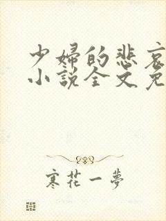 少妇的悲哀榆木小说全文免费阅读笔趣阁下载