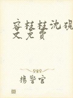 容枝枝沈砚书全文免费封面