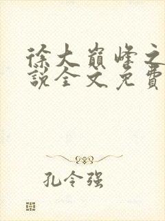 徐大巅峰之路小说全文免费阅读