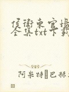 侯卫东官场笔记全集txt下载