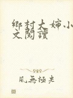乡村大婶小说全文阅读封面