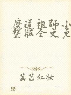 魔道祖师小说完整版全文免费阅读