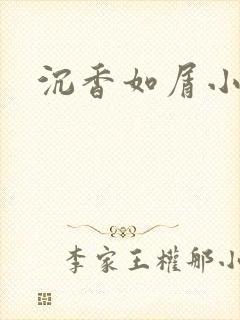 沉香如屑小说封面