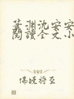 萧渊沈安安免费阅读全文小说