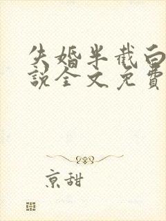 失婚半截白菜小说全文免费阅读