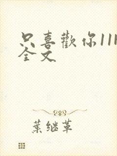 只喜欢你11H全文
