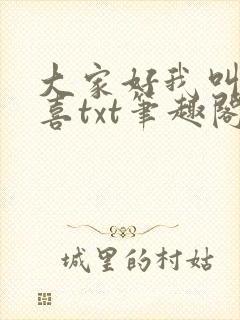 大家好我叫林小喜txt笔趣阁