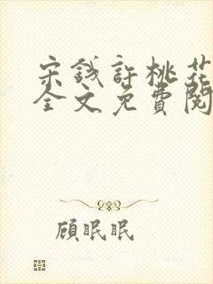 宋钱许桃花小说全文免费阅读