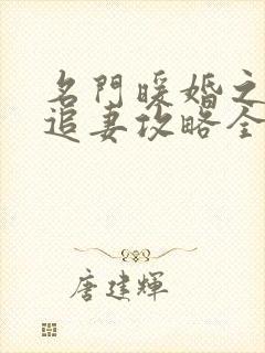 名门暖婚之权爷追妻攻略全文免费阅读