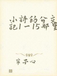 小诗的公交车日记1一15哪里能看封面