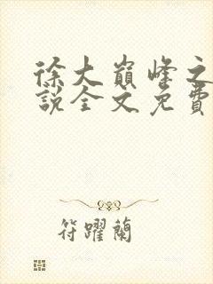徐大巅峰之路小说全文免费阅读