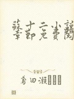 苏十二小说最新章节免费阅读全文封面