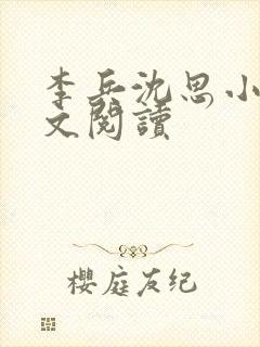 李兵沈思小说全文阅读