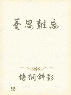 忧思难忘封面