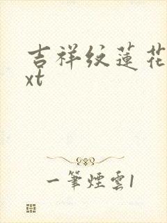 吉祥纹莲花楼txt