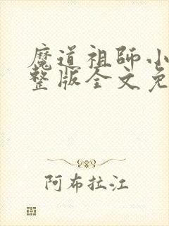 魔道祖师小说完整版全文免费阅读下载封面
