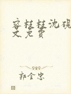 容枝枝沈砚书全文免费