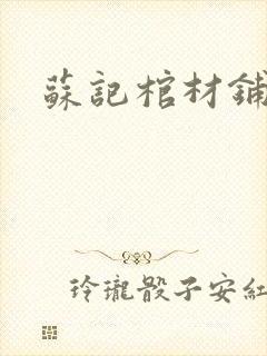 苏记棺材铺封面