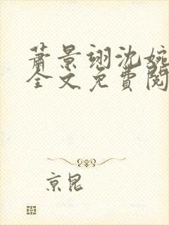 萧景翊沈婉小说全文免费阅读