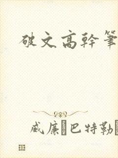 破文高干笔趣阁封面
