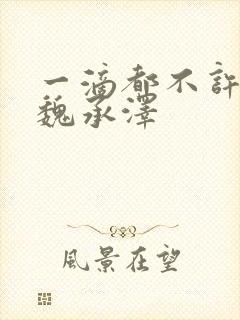 一滴都不许漏 魏承泽
