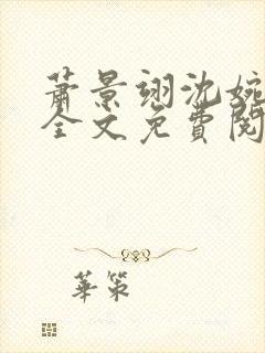 萧景翊沈婉小说全文免费阅读封面