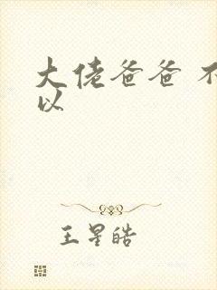 大佬爸爸 不可以封面
