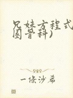 兄妹方程式(校园骨科)