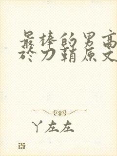 最棒的男高中生于刀鞘原文阅读封面