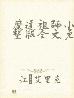魔道祖师小说完整版全文免费阅读封面
