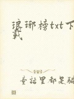 琅琊榜txt下载