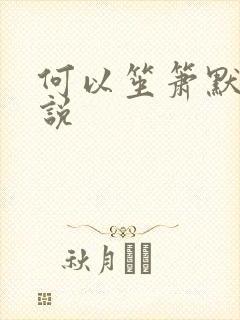 何以笙箫默 小说