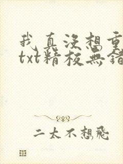我真没想重生啊txt精校无错版