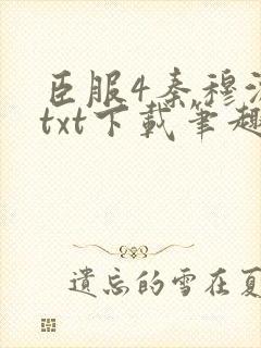 臣服4秦穆沈流txt下载笔趣阁